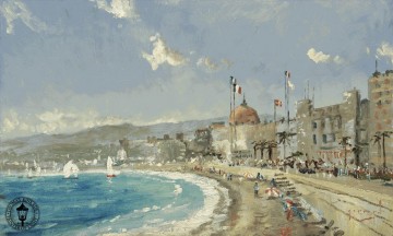 Thomas Kinkade Werke - Der Strand von Nizza Thomas Kinkade